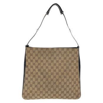 Gucci Shoulder Bag 001 3181 Gg Canvas Brown Silver Metal