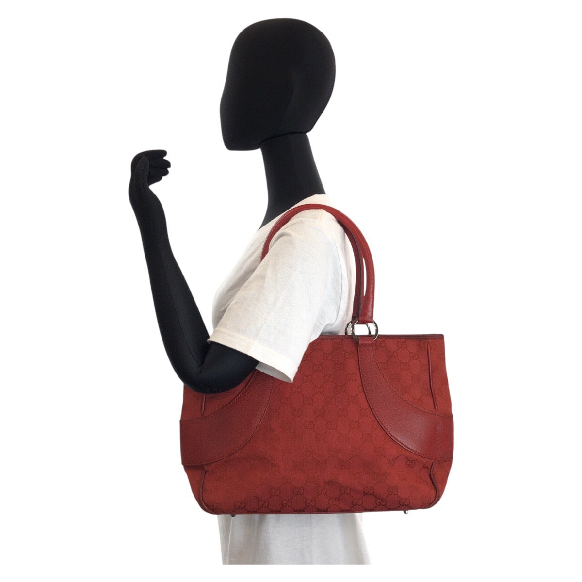 Gucci Tote Bag 113011 Gg Canvas Red