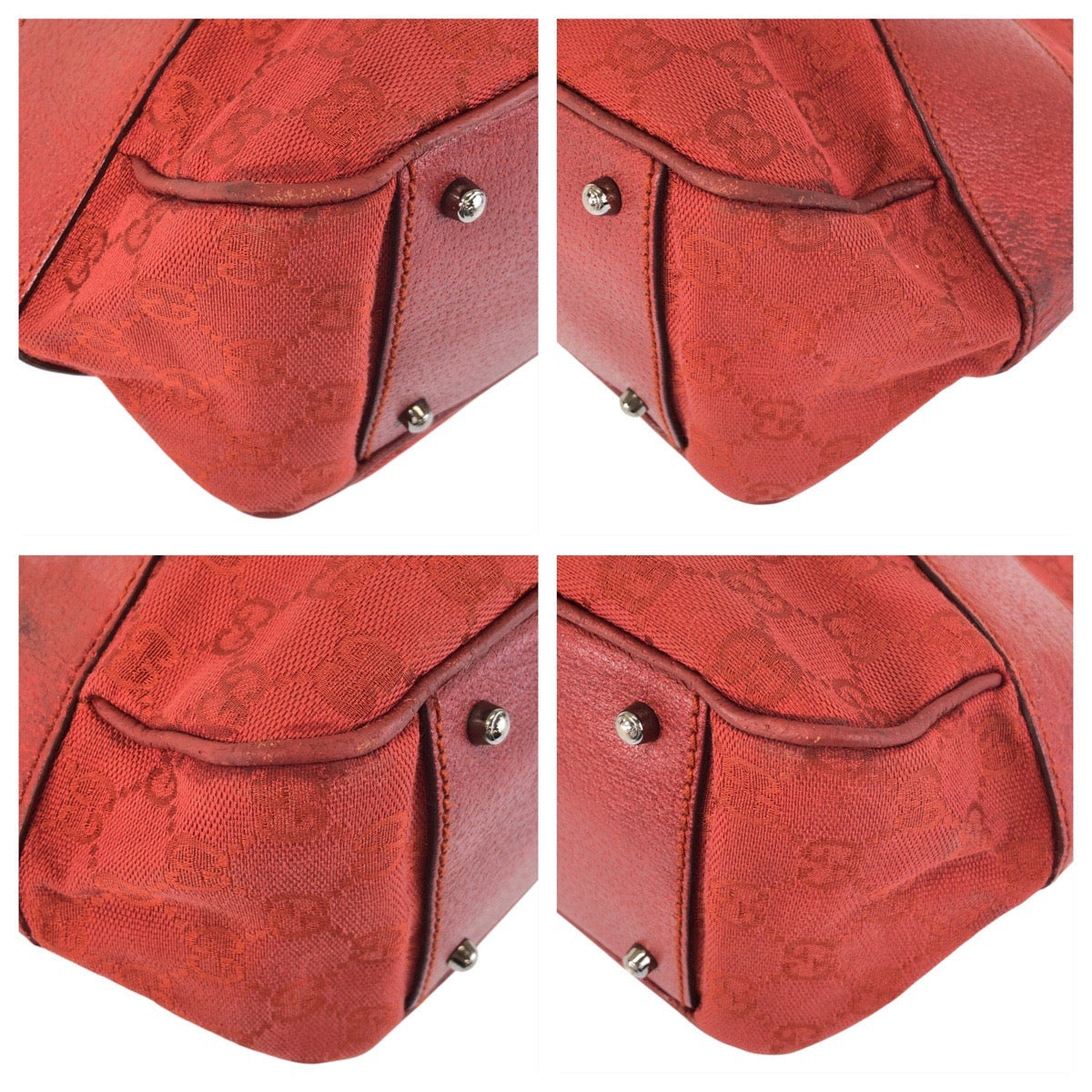 Gucci Tote Bag 113011 Gg Canvas Red