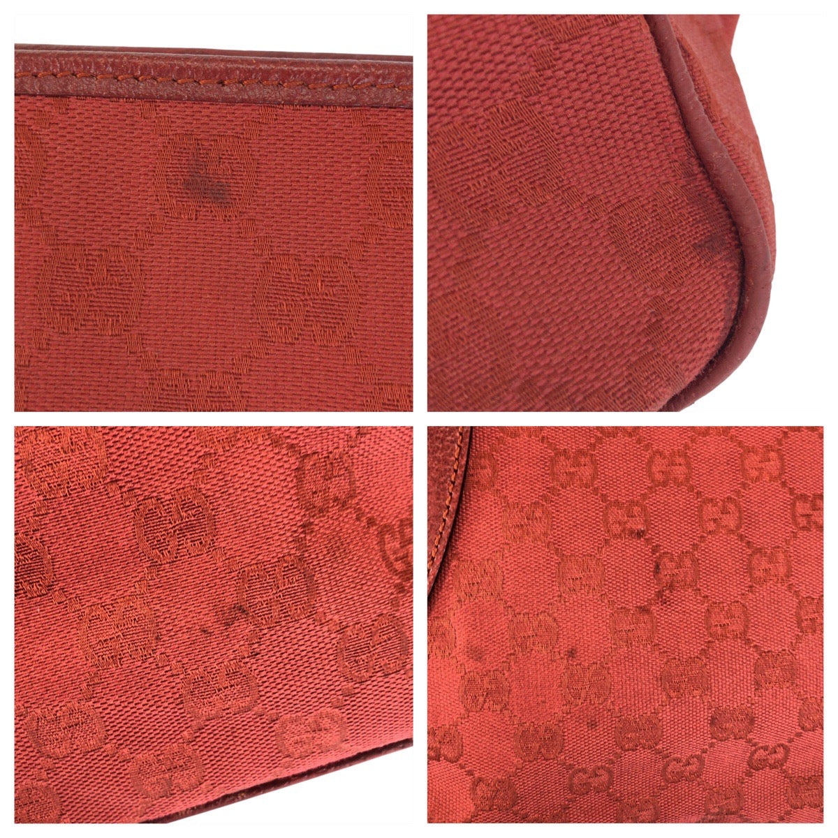 Gucci Tote Bag 113011 Gg Canvas Red