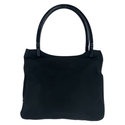 Prada Tote Bag Nylon Black Silvermetal Test Triangle With Logo