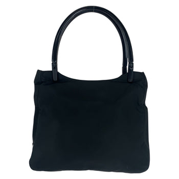 Prada Tote Bag Nylon Black Silvermetal Test Triangle With Logo