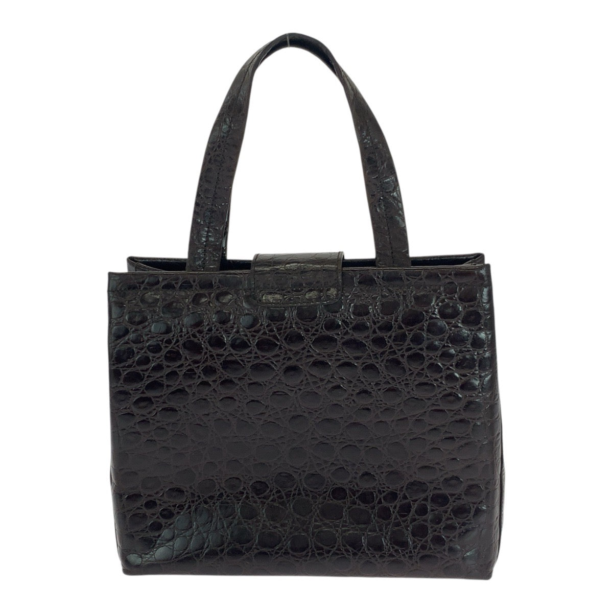 Salvatore Ferragamo Handbag Aq-218252 Leather Brown Gold Metal Embossing