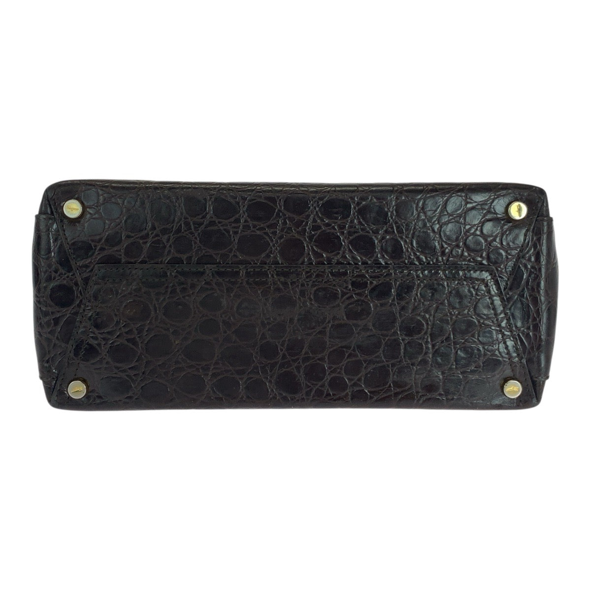 Salvatore Ferragamo Handbag Aq-218252 Leather Brown Gold Metal Embossing
