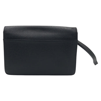 Louis Vuitton Clutch Bag M30782 Leather Black Black Taiga Ardwards Selenga
