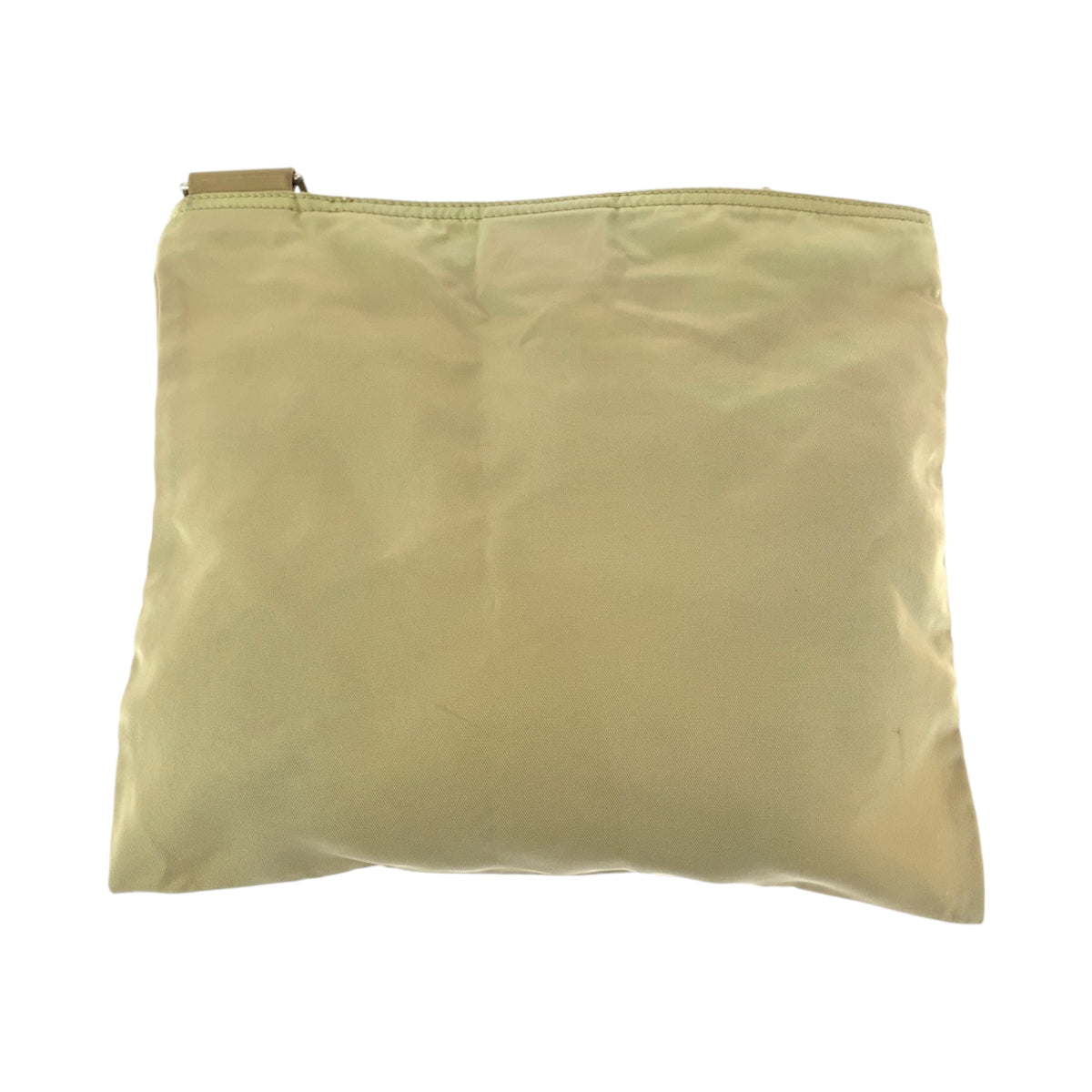Prada Shoulder Bag Bt0175 Nylon Beige Silvermetal Test Triangle With Logo