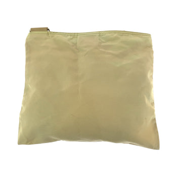 Prada Shoulder Bag Bt0175 Nylon Beige Silvermetal Test Triangle With Logo
