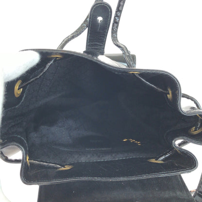 Gucci Backpack 003 2850 0030 Patent Leather Black Goldmetal Bamboo
