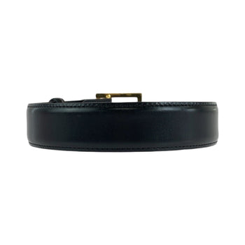 Bvlgari Belt Leather Black Square Buckle No Size (See Description)