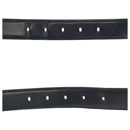 Bvlgari Belt Leather Black Square Buckle No Size (See Description)