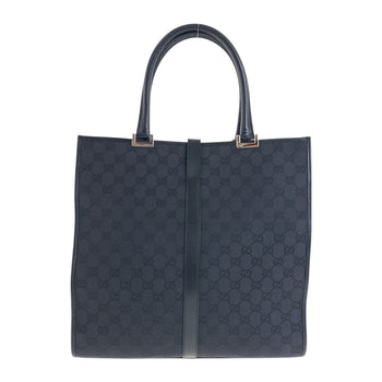 Gucci Tote Bag 002 1064 Gg Canvas Black Silvermetal