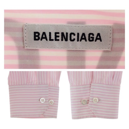 Balenciaga Long Sleeve Shirt Cotton Pink White 34