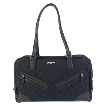 Gucci Shoulder Bag 002 1115 Gg Canvas Black Silvermetal