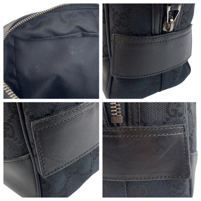 Gucci Shoulder Bag 002 1115 Gg Canvas Black Silvermetal