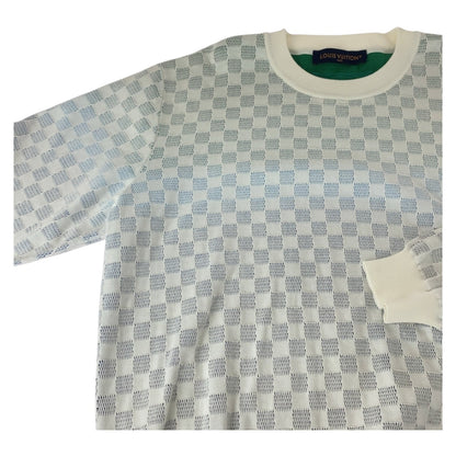 Louis Vuitton Knit Cotton White Blue Damier Gradient L