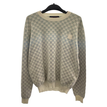 Louis Vuitton Knit Cotton White Blue Damier Gradient L