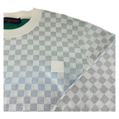 Louis Vuitton Knit Cotton White Blue Damier Gradient L