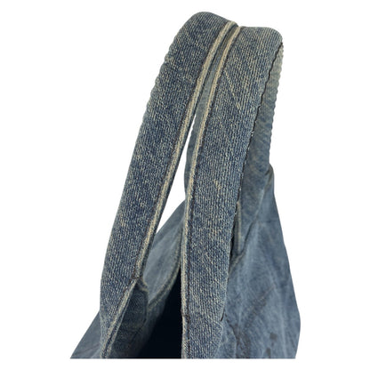 Prada Tote Bag Canvas Blue Goldmetal Canapa