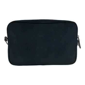 Prada Clutch Bag Canvas Black Silvermetal