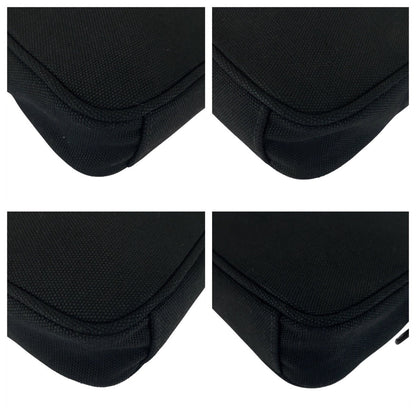 Prada Clutch Bag Canvas Black Silvermetal