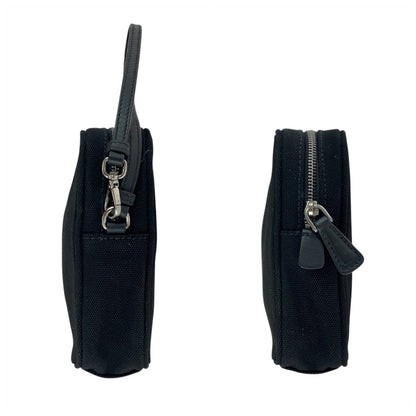 Prada Clutch Bag Canvas Black Silvermetal