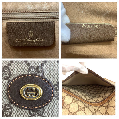 Gucci Tote Bag 89 02 092 Gg Supreme Canvas Beige Brown Gold Metal Sherry Line Old Gucci