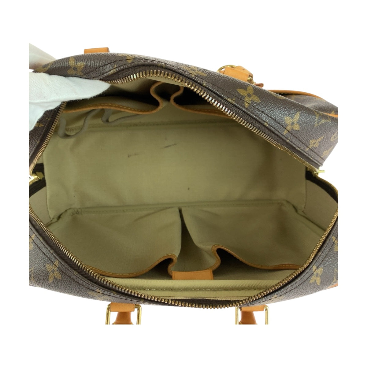 Louis Vuitton Handbag M47270 Pvc Brown Gold Metal Monogram Deauville