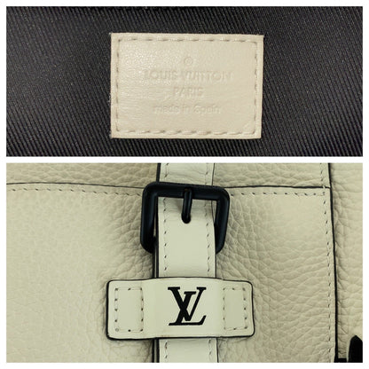 Louis Vuitton Tote Bag M58477 Leather White Cream Black Taurillon Clemence Christopher Tote