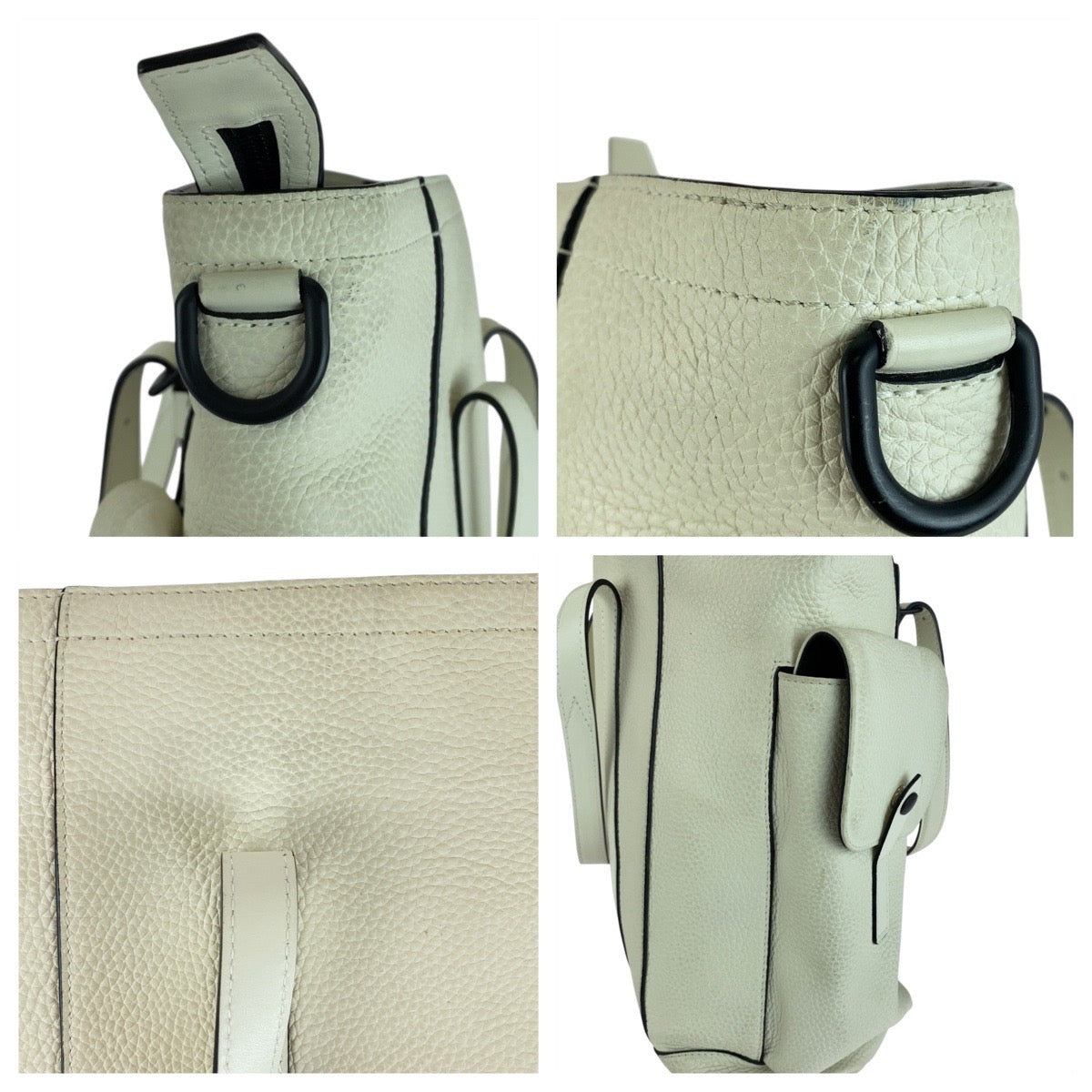Louis Vuitton Tote Bag M58477 Leather White Cream Black Taurillon Clemence Christopher Tote