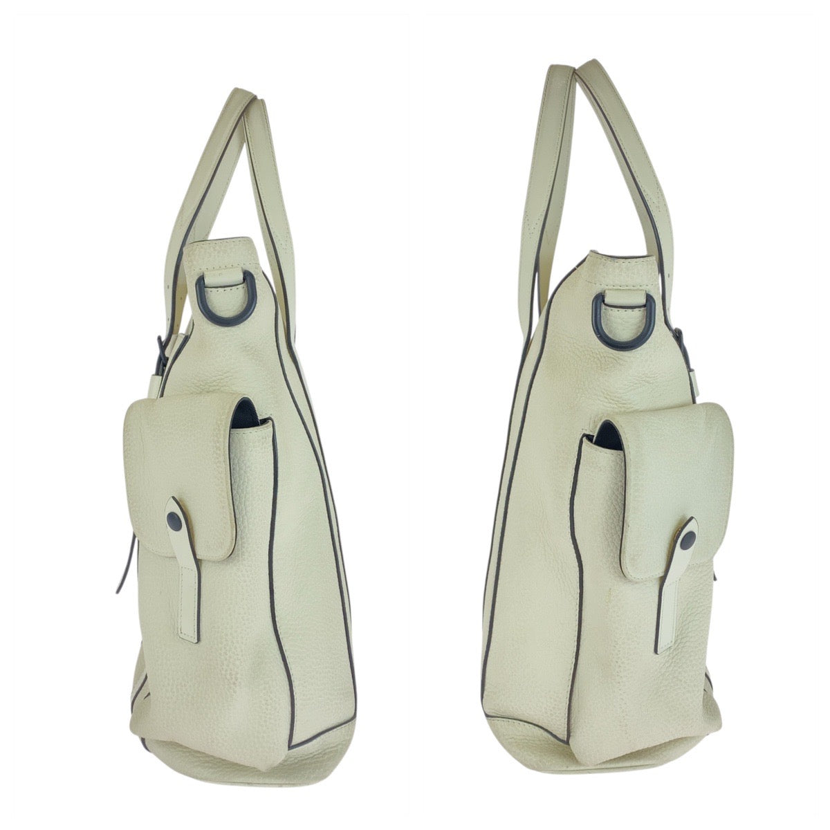 Louis Vuitton Tote Bag M58477 Leather White Cream Black Taurillon Clemence Christopher Tote