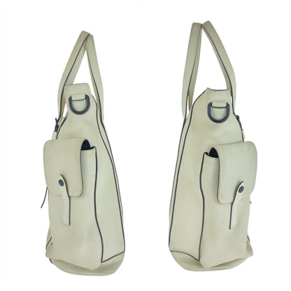 Louis Vuitton Tote Bag M58477 Leather White Cream Black Taurillon Clemence Christopher Tote