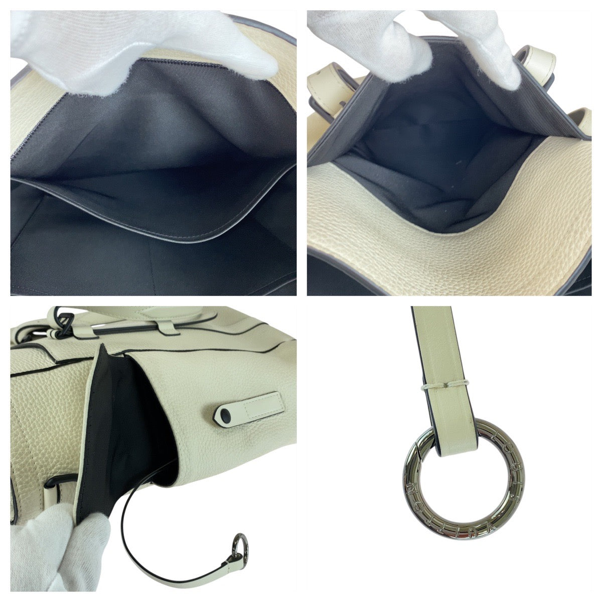 Louis Vuitton Tote Bag M58477 Leather White Cream Black Taurillon Clemence Christopher Tote