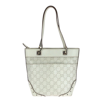 Gucci Tote Bag 145994 Leather White Gold Guccisima