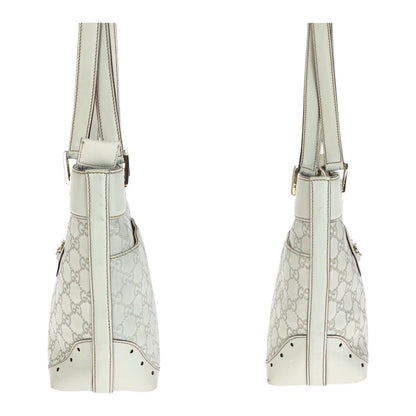 Gucci Tote Bag 145994 Leather White Gold Guccisima