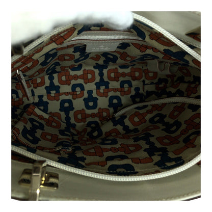 Gucci Tote Bag 145994 Leather White Gold Guccisima