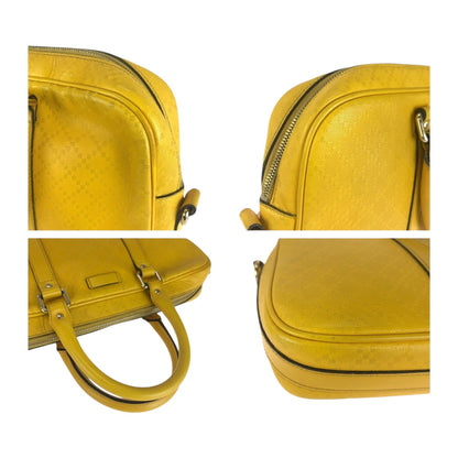 Gucci Business Bag 344357 Leather Yellow Silver Diamante