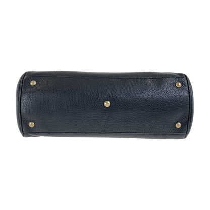 Gucci Handbag 323660 Leather Black Gold Bamboo Shopper
