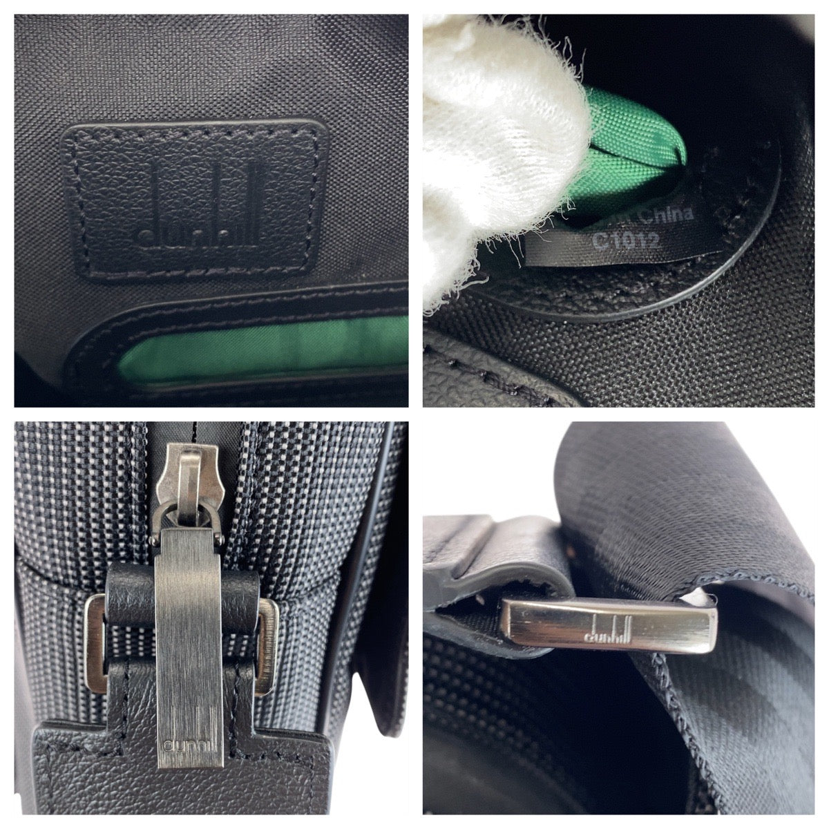 Dunhill Shoulder Bag Canvas Black Gunmetal Aboriginals