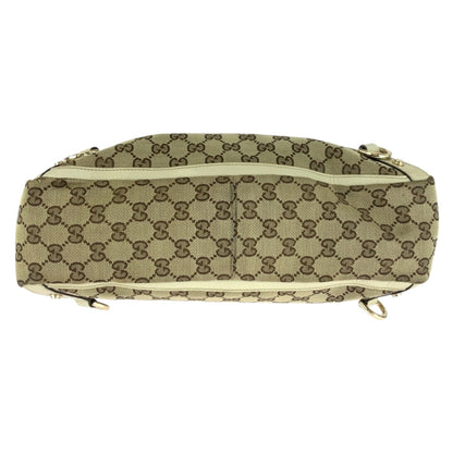 Gucci Tote Bag 17004 Gg Canvas Beige White Gold Metal Abbey