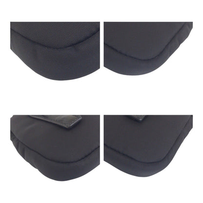 Prada Pouch Nylon Black Silver Test Triangle With Logo