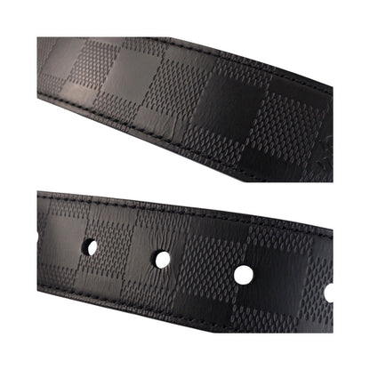 Louis Vuitton Belt Leather Black Damier Anfini Saintur 42