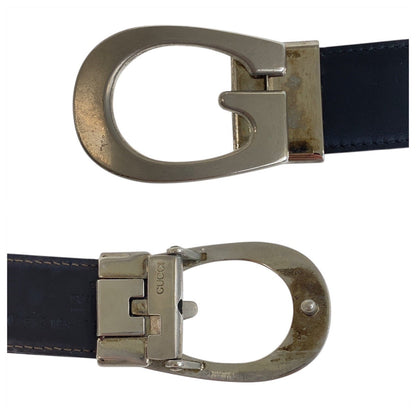 Gucci Belt 036 2194 1108 Leather Black G Logo No Size (See Description)