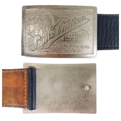Louis Vuitton Belt M6812 Leather Black Santur Jeans Belt 38