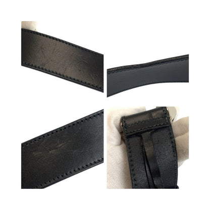 Gucci Belt 114984 Leather Black Interlocking