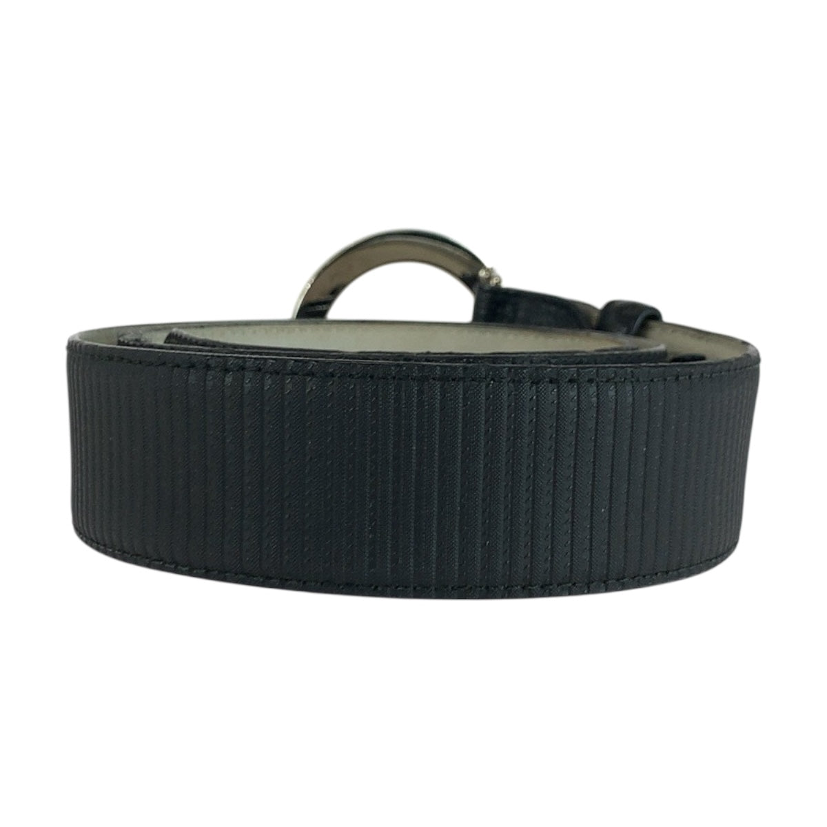 Bvlgari Belt Leather Black Circle Logo 42
