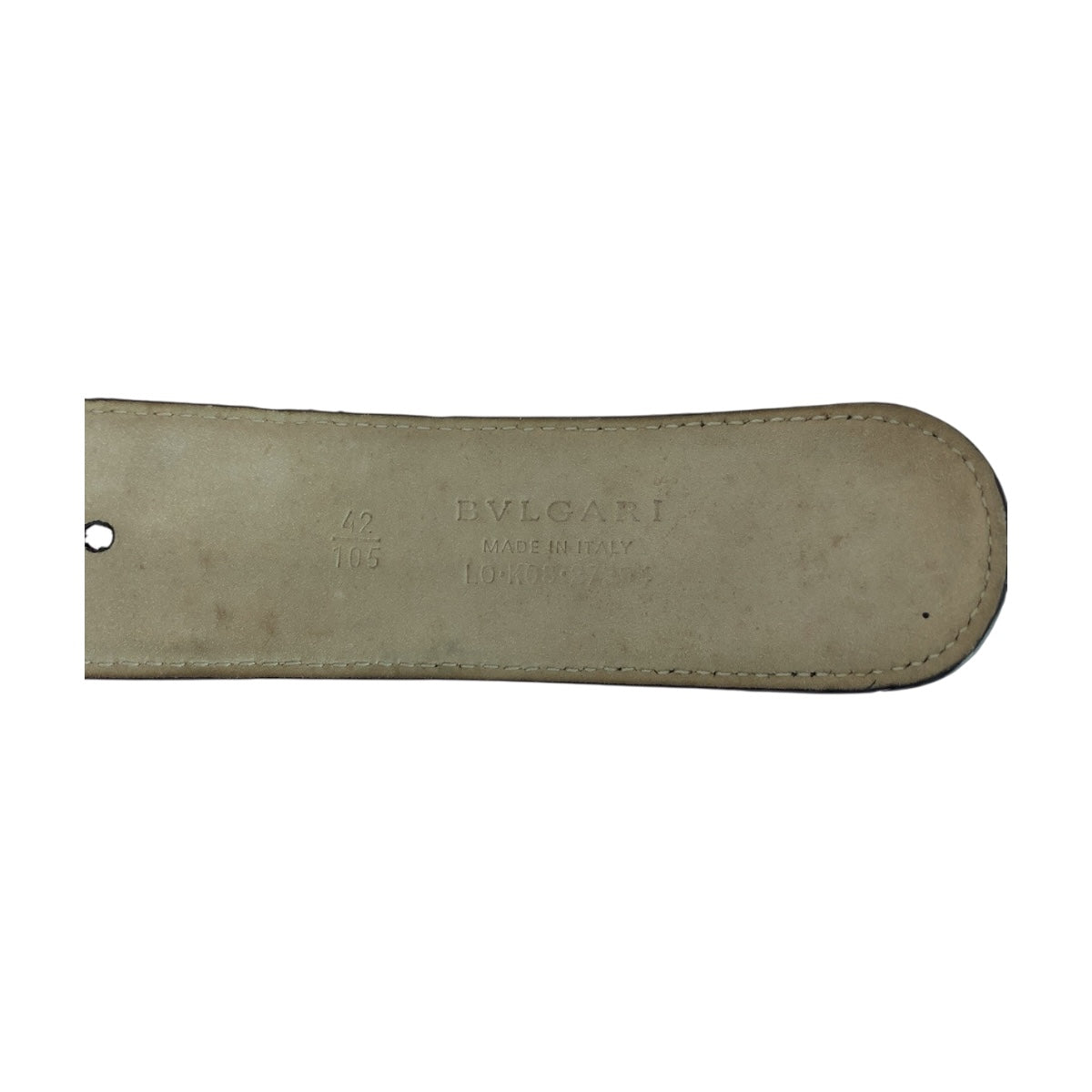 Bvlgari Belt Leather Black Circle Logo 42