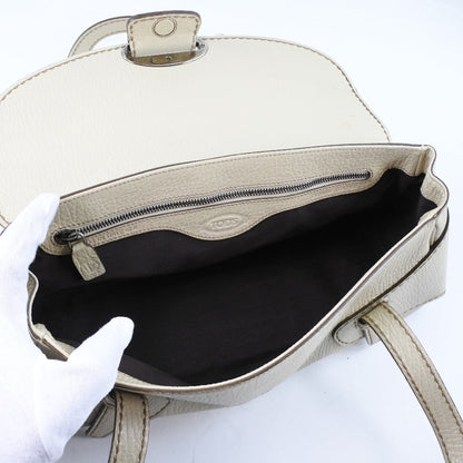 Todfs Handbag Leather Beige Women