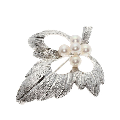 Mikimoto Brooch Sv Silver Pearl Women