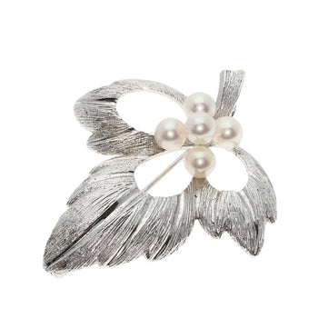 Mikimoto Brooch Sv Silver Pearl Women