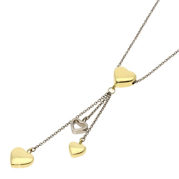 Tiffany&Co. Necklace K18Wg , K18Yg Gold Multi Heart Drop Women